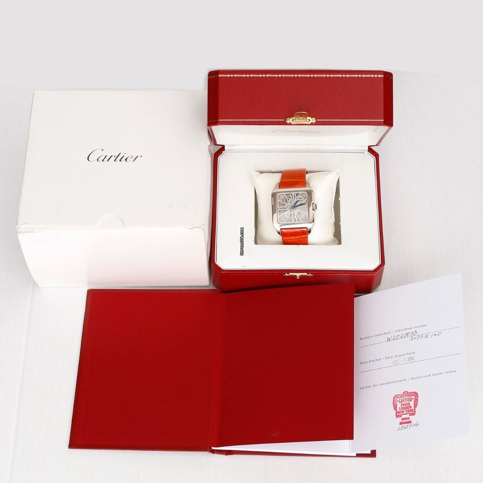 IMG_9081 Cartier Santos Dumont Mens watch Unisex White gold W2020033 Replica 5