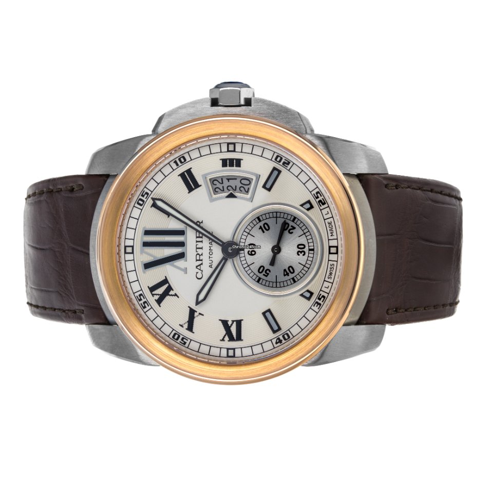 IMG_9081 Cartier Calibre de Cartier Mens watch Unisex Automatic Gold Steel W7100039 3389 Replica 5