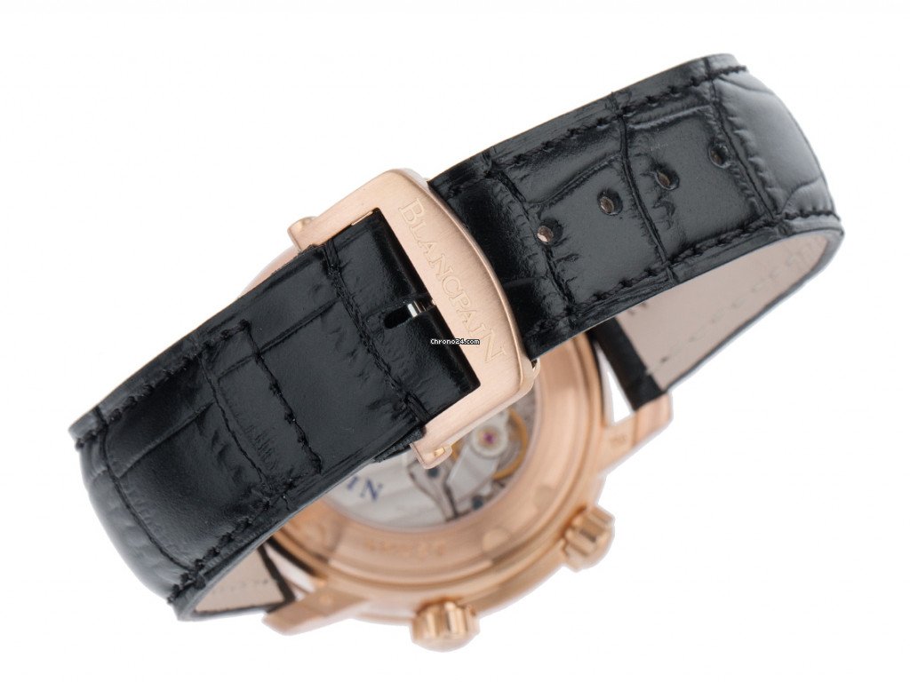 IMG_9081 Blancpain Leman Reveil GMT Mens watch Unisex Automatic Rose gold 2041B-3630N Replica 5