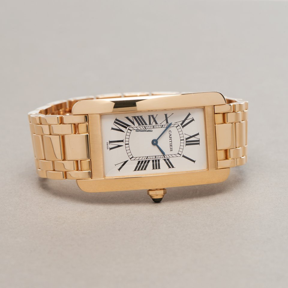 Cartier Tank Americaine Mens watch Unisex Manual winding Yellow gold 1735 Replica 5