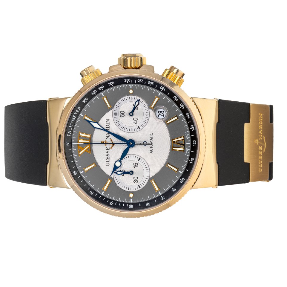 Ulysse Nardin Marine Chronograph Mens watch Unisex Automatic Rose gold 356-66 Replica 5