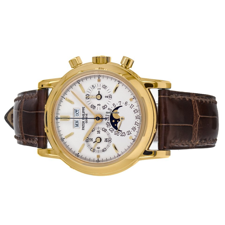 IMG_9081 Patek Philippe Perpetual Calendar Chronograph Mens watch Unisex Manual winding Yellow gold 3970E Replica 5