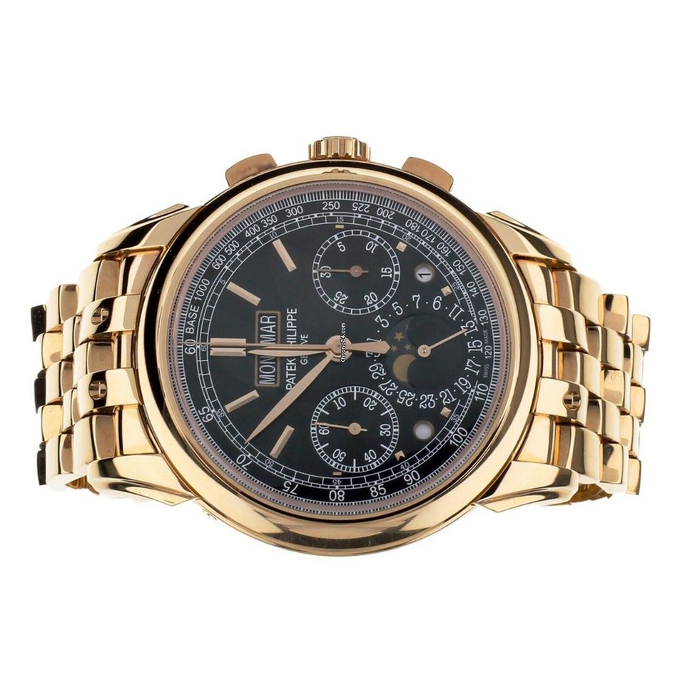 IMG_9081 Patek Philippe Perpetual Calendar Chronograph Mens watch Unisex Manual winding Rose gold 5270 1R Replica 5