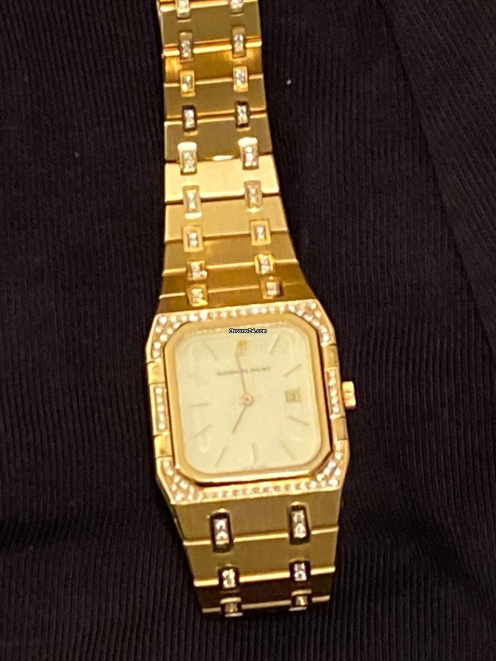 IMG_9081 Audemars Piguet Royal Oak Mens watch Unisex Quartz Yellow gold 6005 Replica 5