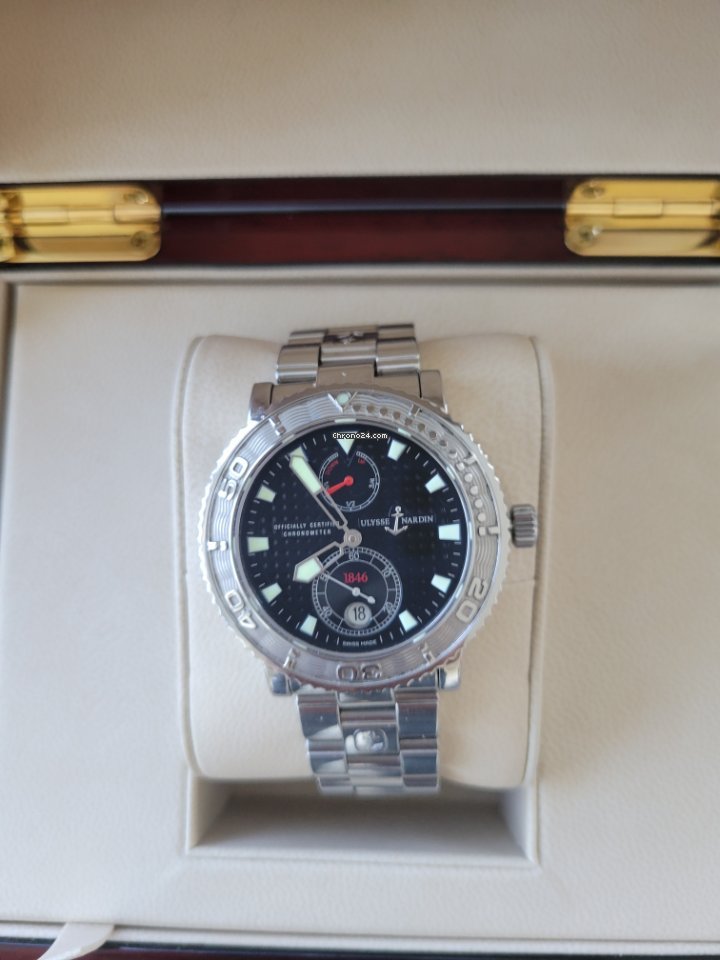 IMG_9081 Ulysse Nardin Maxi Marine Diver Mens watch Unisex Automatic Steel 263-55 Replica 5