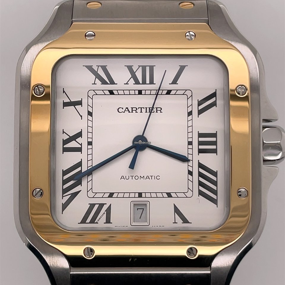 IMG_9081 Cartier Santos Mens watch Unisex Automatic Gold Steel W2SA0006 Replica 5