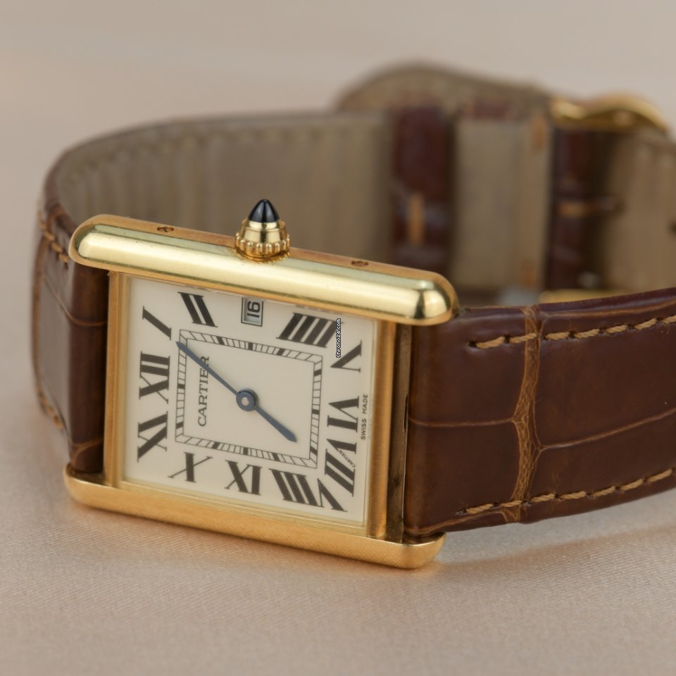 IMG_9081 Cartier Tank Louis Cartier Mens watch Unisex Quartz Yellow gold W1529756 Replica 5