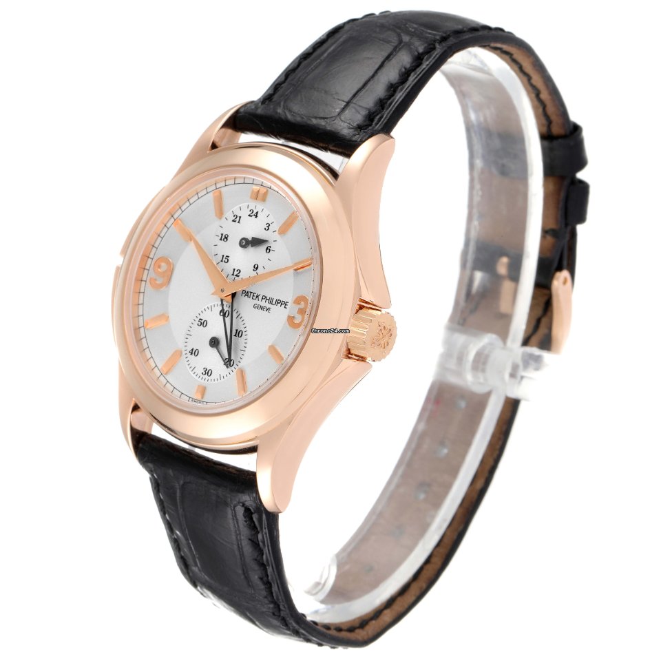 IMG_9081 Patek Philippe Travel Time Mens watch Unisex Manual winding Rose gold 5134R Replica 5