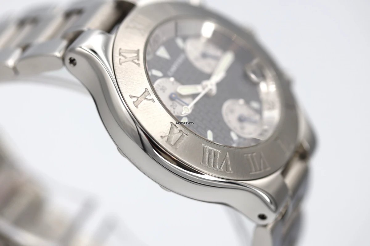 IMG_9081 Cartier 21 Chronoscaph Mens watch Unisex Automatic Steel 2424 Replica 5