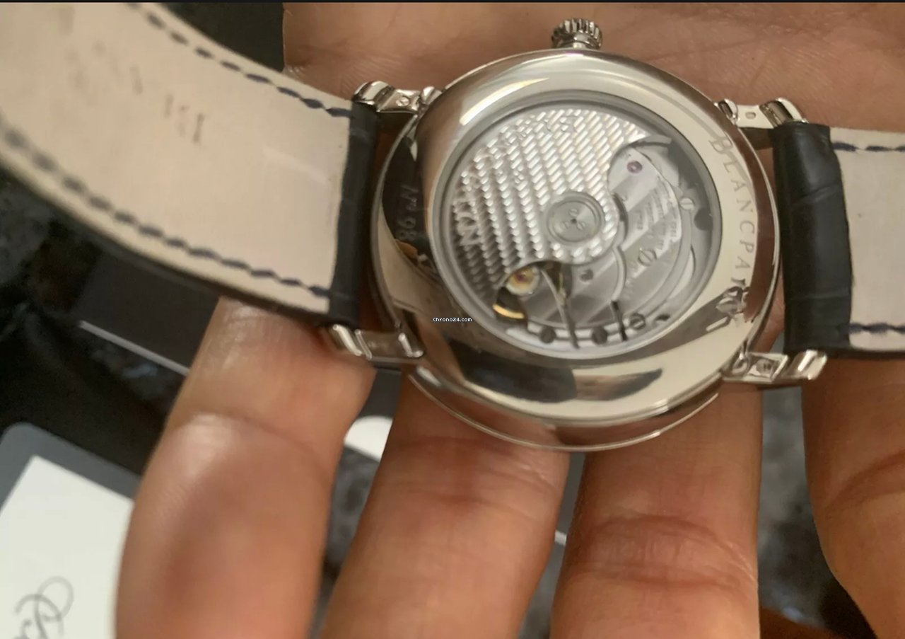 IMG_9081 Blancpain Villeret Quantieme Complet Mens watch Unisex Automatic White gold 6654-1529-55b Replica 5