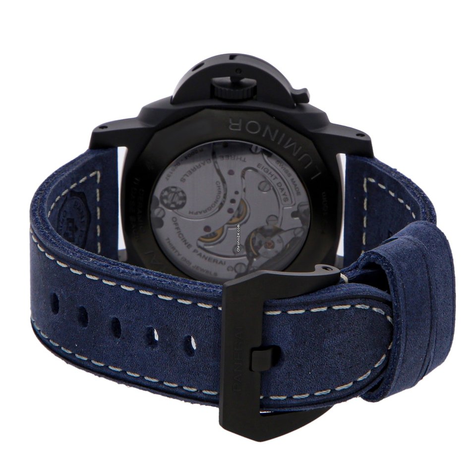 IMG_9081 Panerai Luminor 1950 8 Days Chrono Monopulsante GMT Mens watch Unisex Automatic Ceramic PAM01135 Replica 5