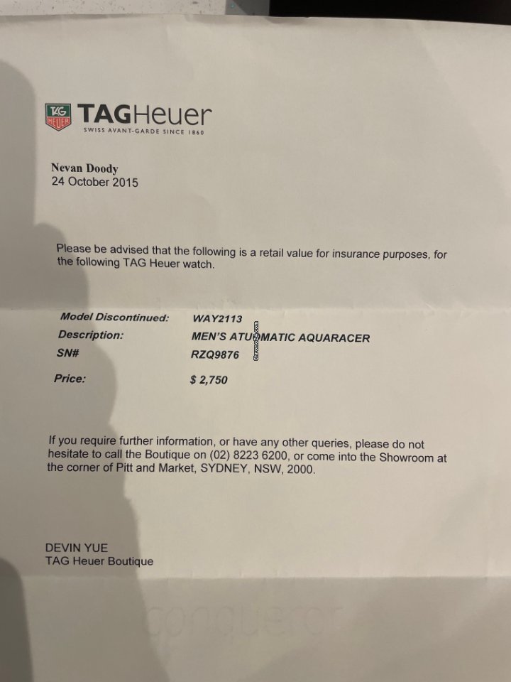 TAG Heuer Aquaracer 300M Mens watch Unisex Automatic Steel WAY2113.BA0928 Replica 5