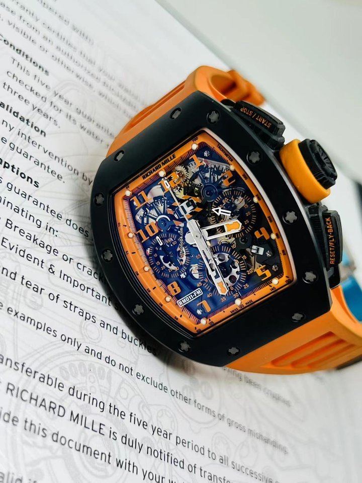 IMG_9081 Richard Mille RM 011 Ceramic RM011 Orange Storm Replica 5