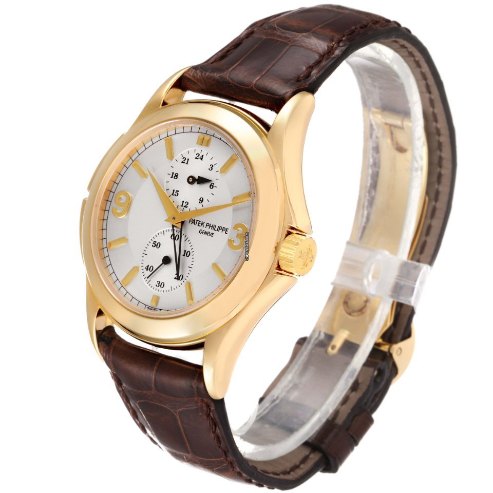 IMG_9081 Patek Philippe Travel Time Mens watch Unisex Manual winding Yellow gold 5134J Replica 5