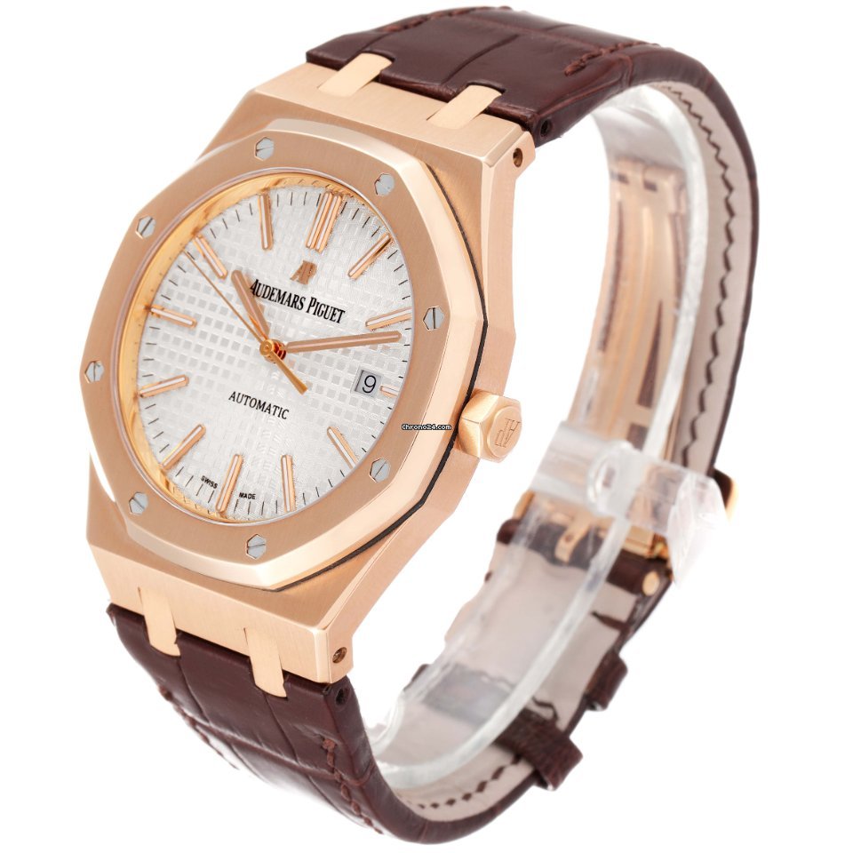 IMG_9081 Audemars Piguet Royal Oak Selfwinding Mens watch Unisex Automatic Rose gold 15400OR.OO.D088CR.01 Replica 5