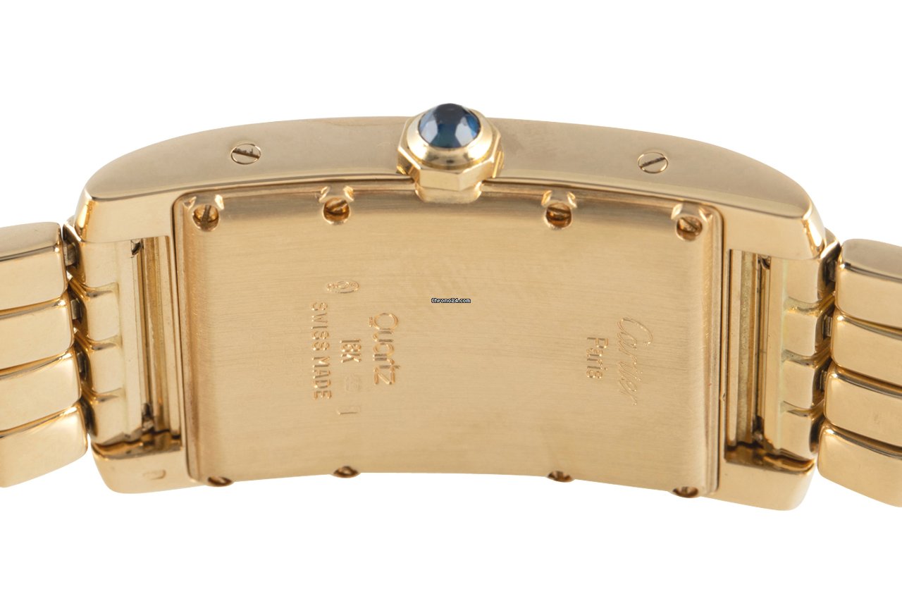 IMG_9081 Cartier Tank Americaine Mens watch Unisex Quartz Yellow gold 8012905 Replica 5