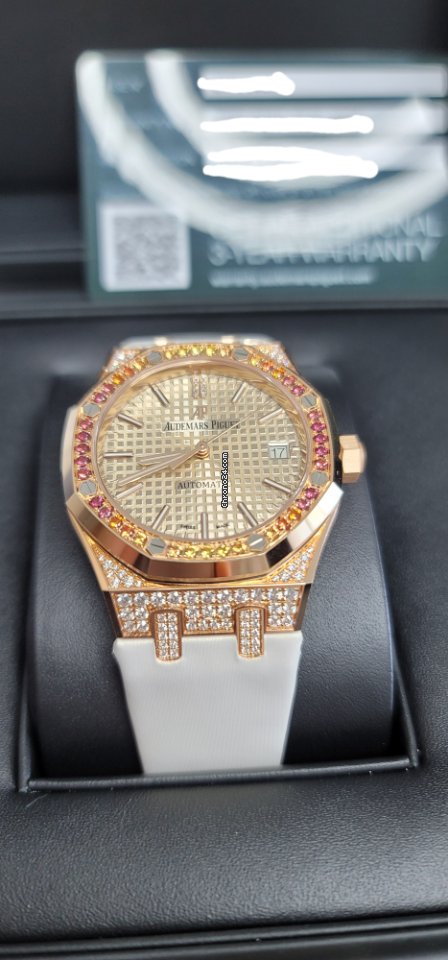 IMG_9081 Audemars Piguet Royal Oak Lady Womens watch Automatic Rose gold 15452OR.ZY.D038VE.01 Replica 5