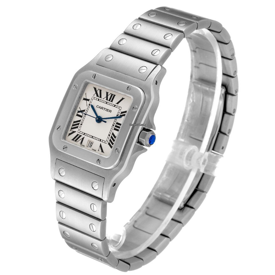 IMG_9081 Cartier Santos Galbee Mens watch Unisex Quartz Steel W20060D6 Replica 5