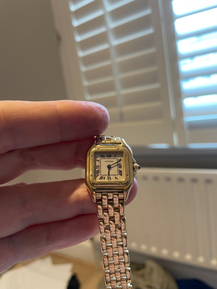 IMG_9081 Cartier Panthere Womens watch Quartz Yellow gold 1070 Replica 5