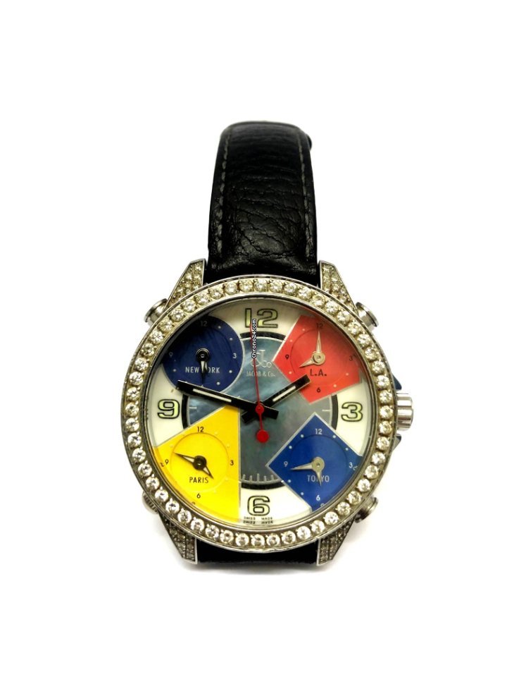 Jacob & Co. Five Time Zone Mens watch Unisex Quartz Steel JC-4 Replica 5
