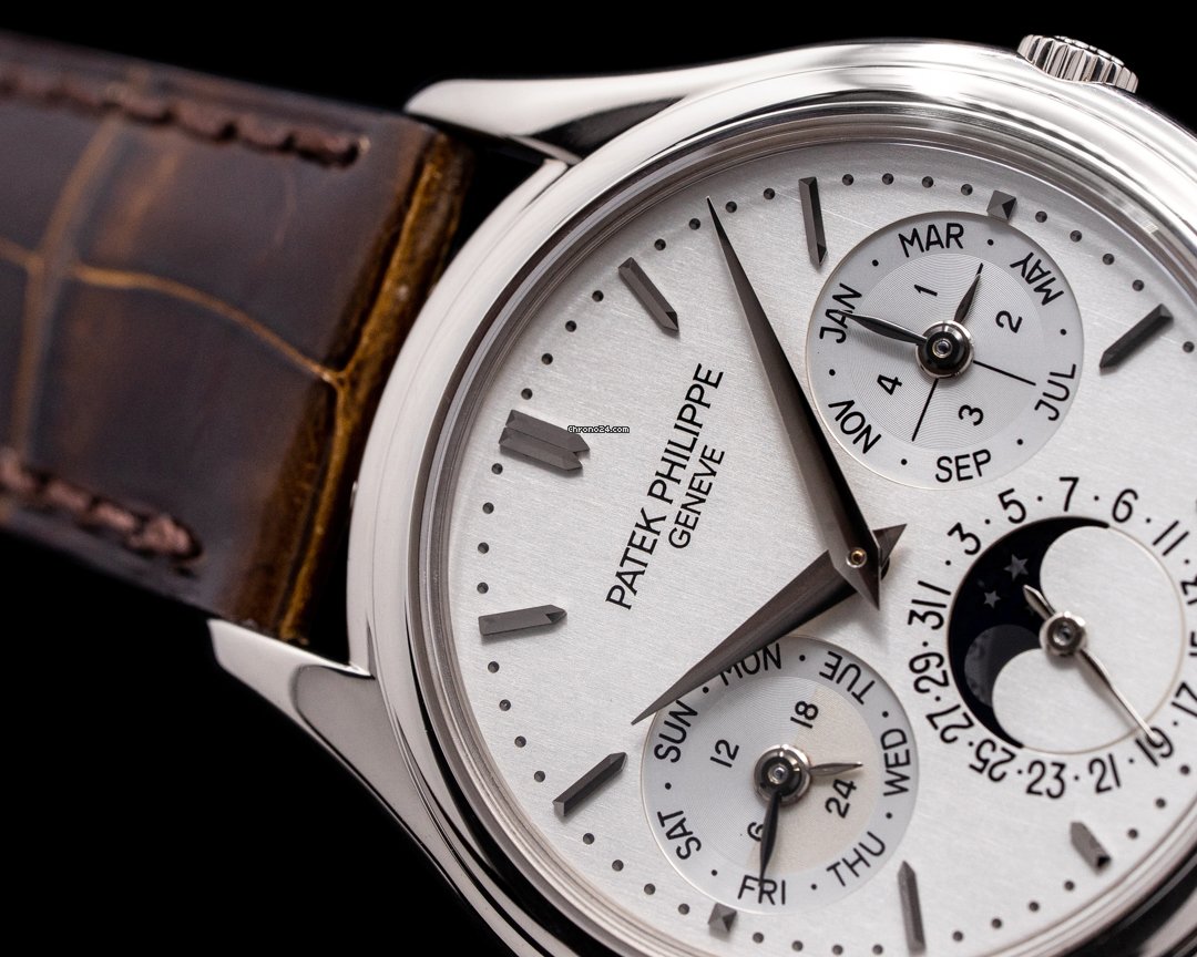 IMG_9081 Patek Philippe Perpetual Calendar Mens watch Unisex Automatic White gold 3940G Replica 5