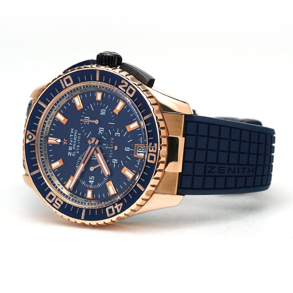 Zenith El Primero Stratos Flyback Mens watch Unisex Automatic Rose gold 86.2061.405 57.R514 Replica 5