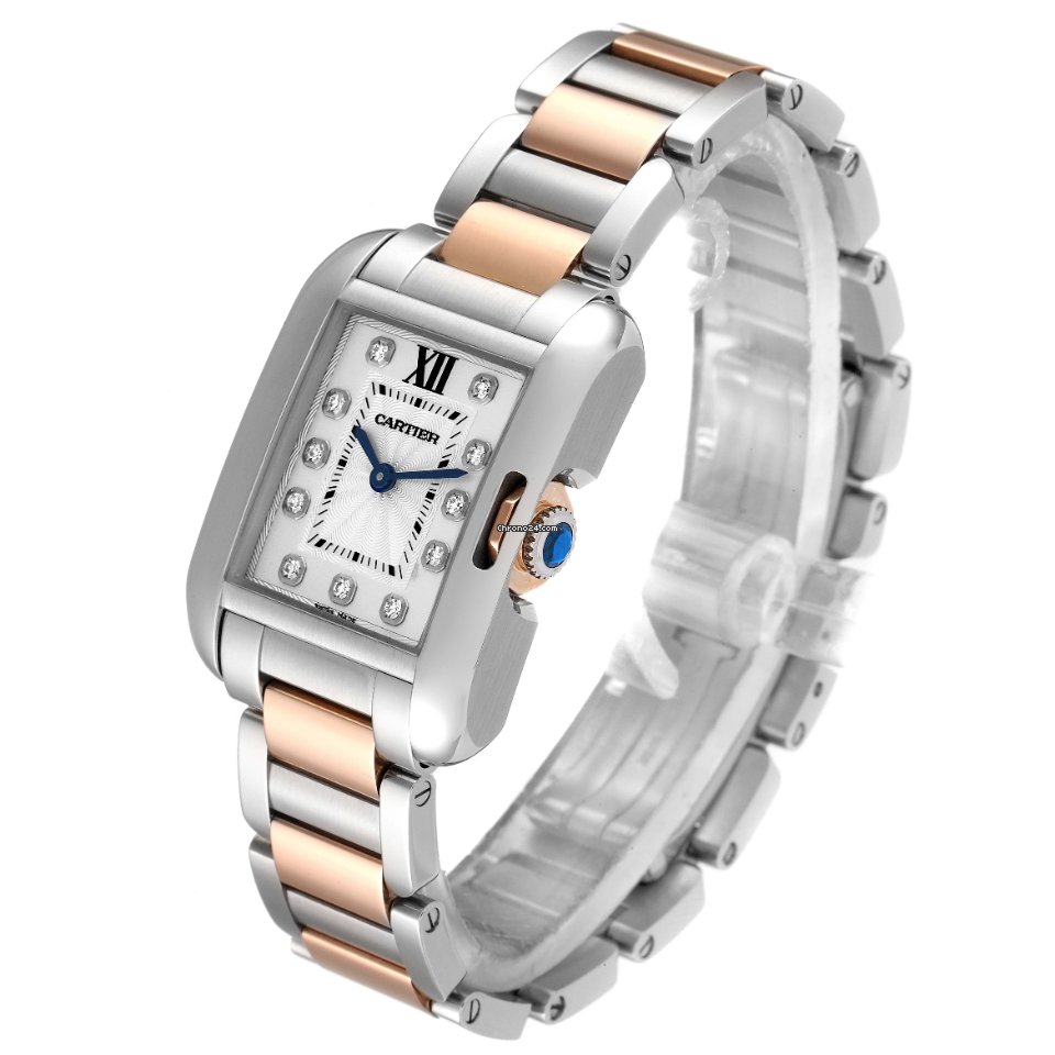 IMG_9081 Cartier Tank Anglaise Womens watch Quartz Gold Steel WT100024 Replica 5