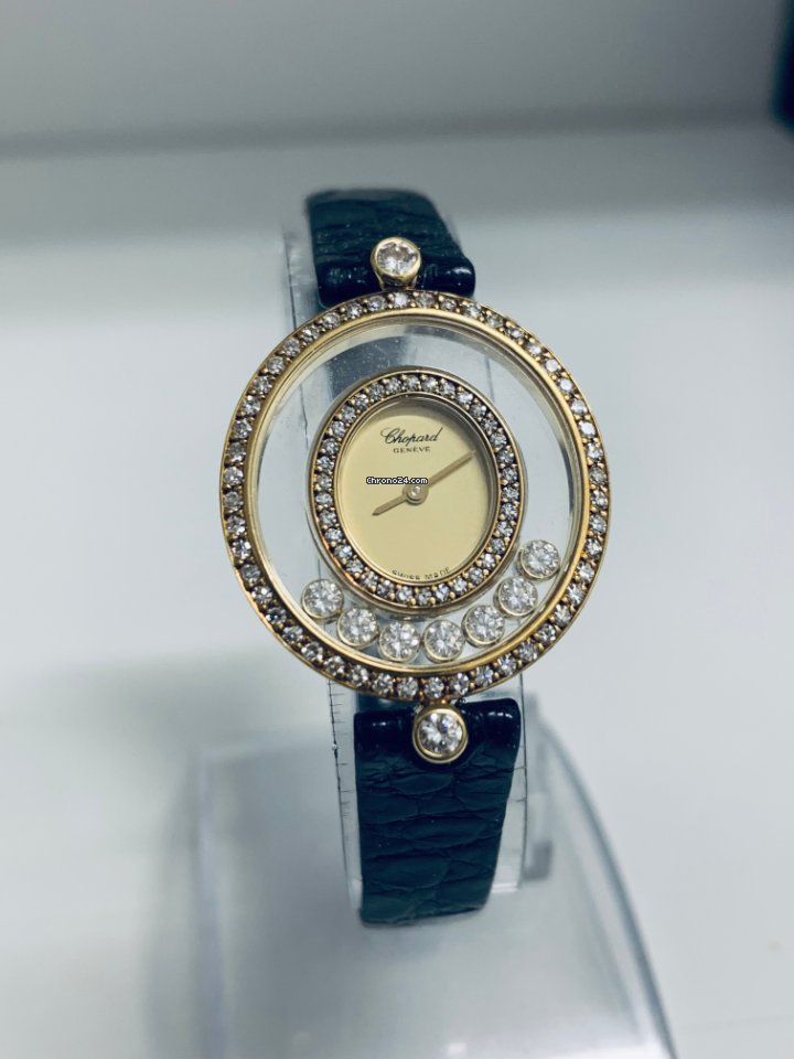 IMG_9081 Chopard Happy Diamonds Womens watch Quartz Yellow gold 204292 Replica 5