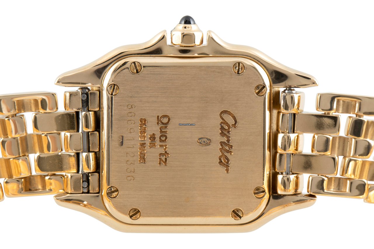 IMG_9081 Cartier Panthere Womens watch Quartz Yellow gold 86691 Replica 5