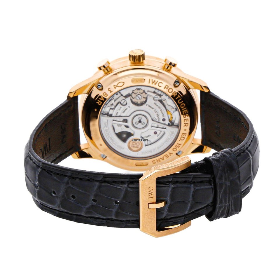 IMG_9081 IWC Portuguese Chronograph Mens watch Unisex Automatic Rose gold IW3716-03 Replica 5