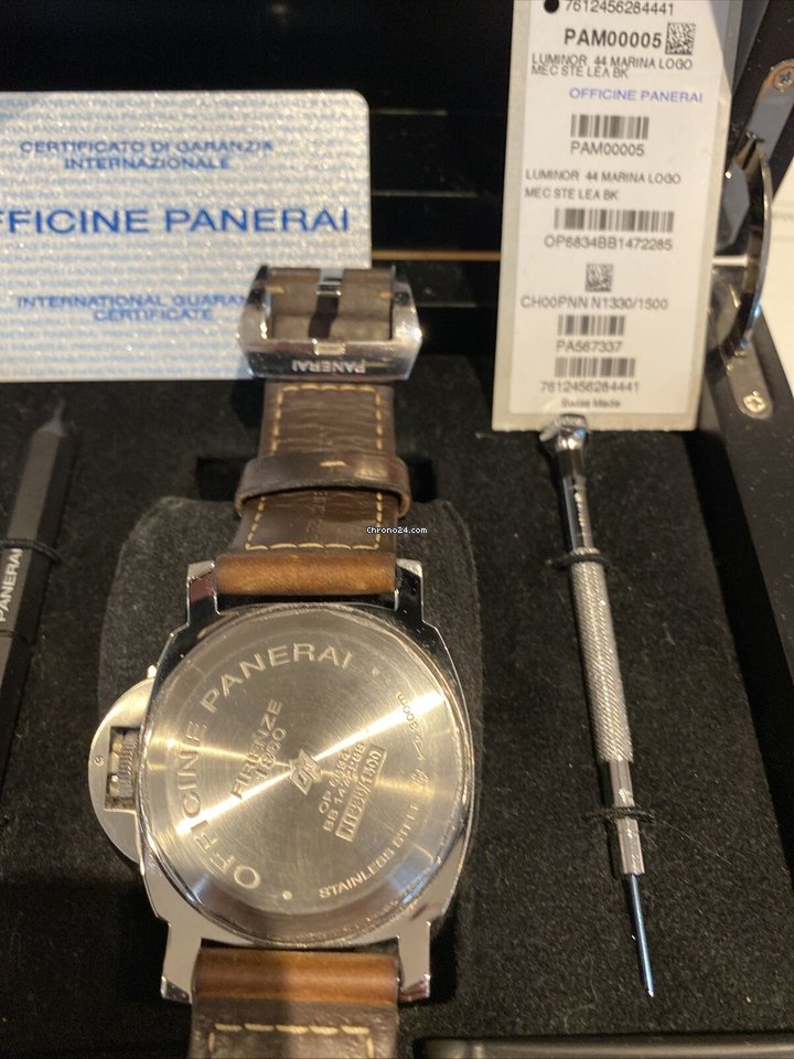 IMG_9081 Panerai Luminor Marina Mens watch Unisex Manual winding Steel PAM 00005 Replica 5