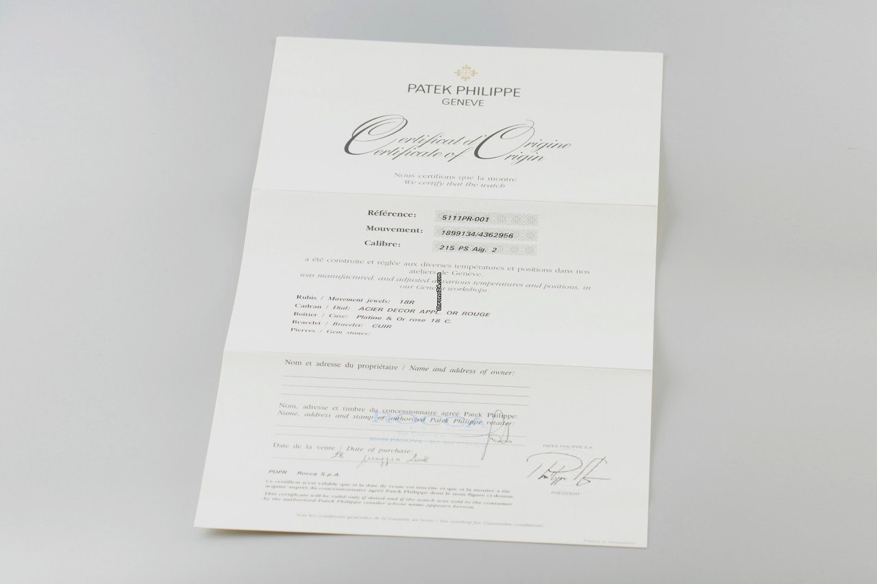 Patek Philippe Gondolo Mens watch Unisex Manual winding Platinum 5111PR-001 Replica 5