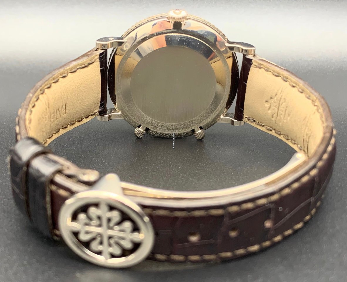 IMG_9081 Patek Philippe Travel Time Mens watch Unisex Manual winding White gold 5034G Replica 5