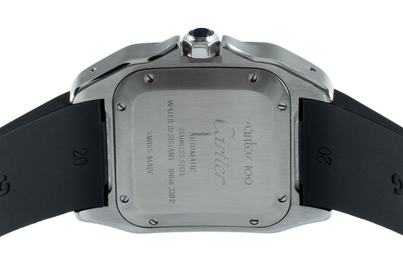 IMG_9081 Cartier Santos 100 Mens watch Unisex Automatic Steel 2878 Replica 5