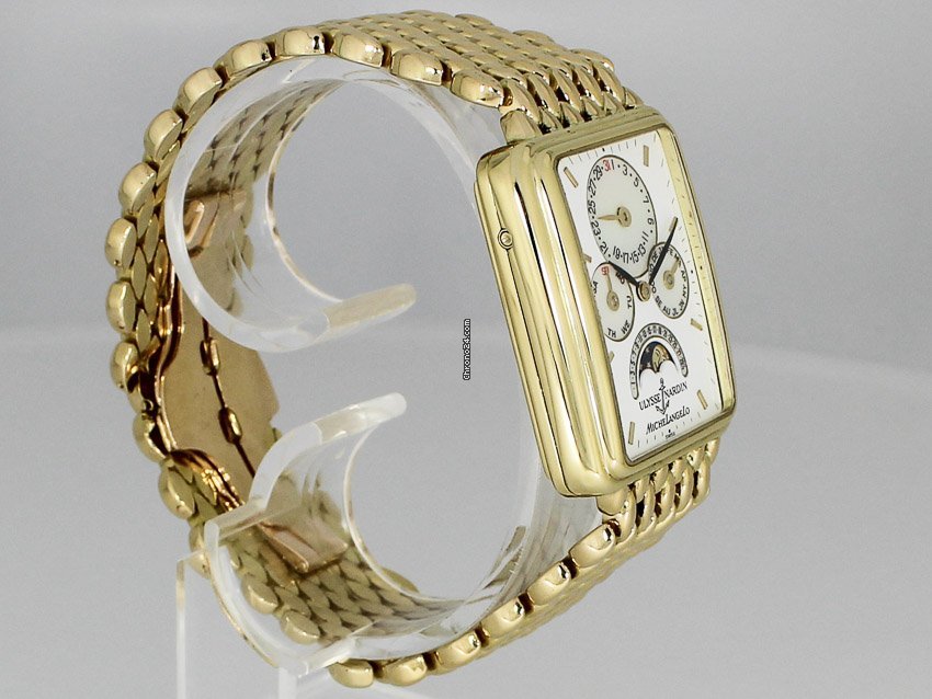 IMG_9081 Ulysse Nardin Michelangelo Mens watch Unisex Automatic Yellow gold 161-42 Replica 5