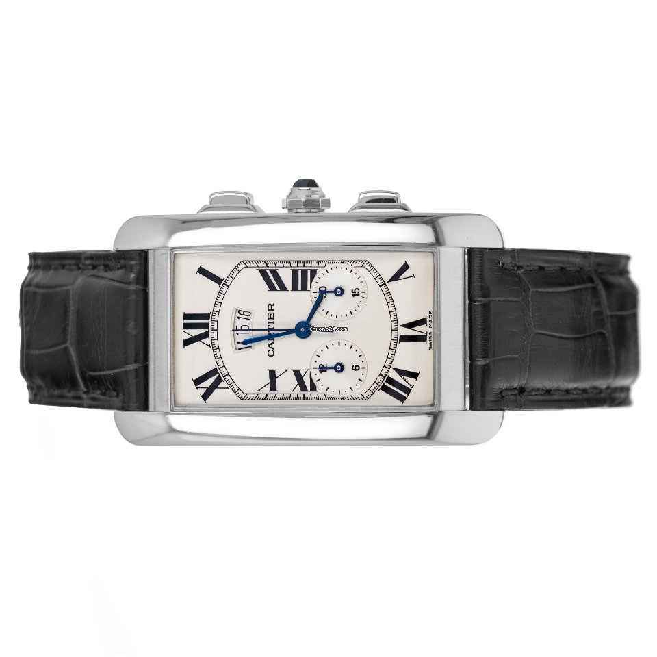 IMG_9081 Cartier Tank Americaine Mens watch Unisex Quartz White gold 2569 W007976 Replica 5
