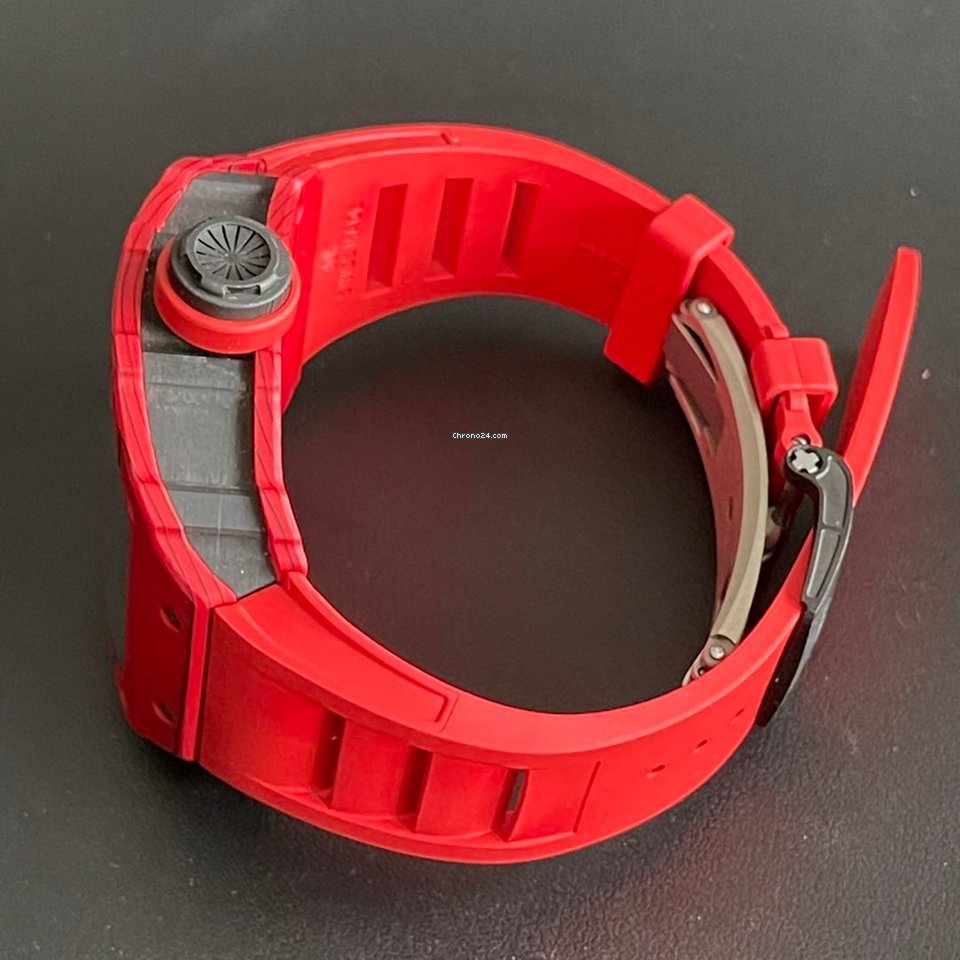 Richard Mille Mens watch Unisex Automatic Carbon Richard Mille RM 12-01 Tourbillon Red Quartz Tpt Replica 5