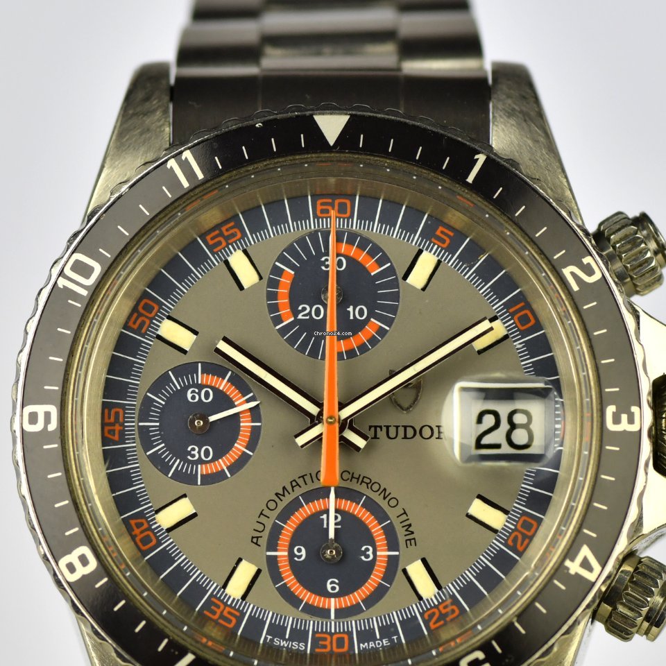 Tudor Mens watch Unisex Automatic Steel Tudor Automatic Chrono Time - Big Block Exotic Monte Carlo Dial - Square Guards - c.1978 - Reference 94210 Replica 5