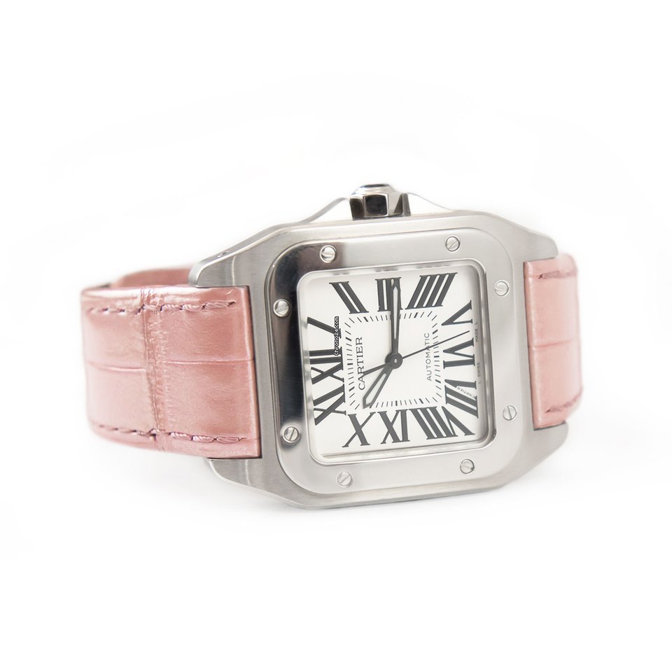 IMG_9081 Cartier Santos 100 Womens watch Automatic Steel W20126X8 Replica 5