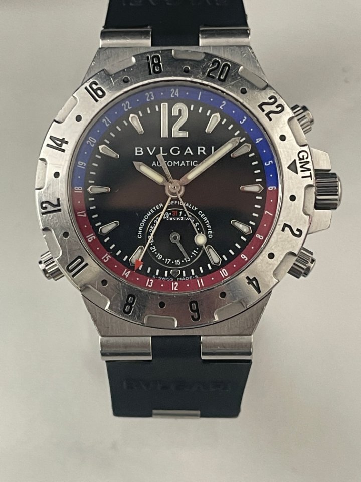 IMG_9081 Bulgari Diagono Mens watch Unisex Automatic Steel GMT40S Replica 5