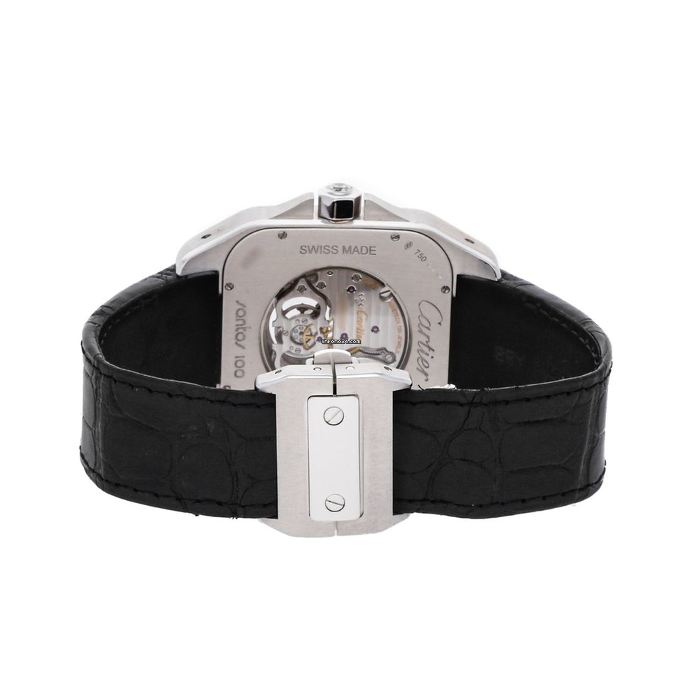 IMG_9081 Cartier Santos 100 Mens watch Unisex Manual winding White gold HPI00312 Replica 5
