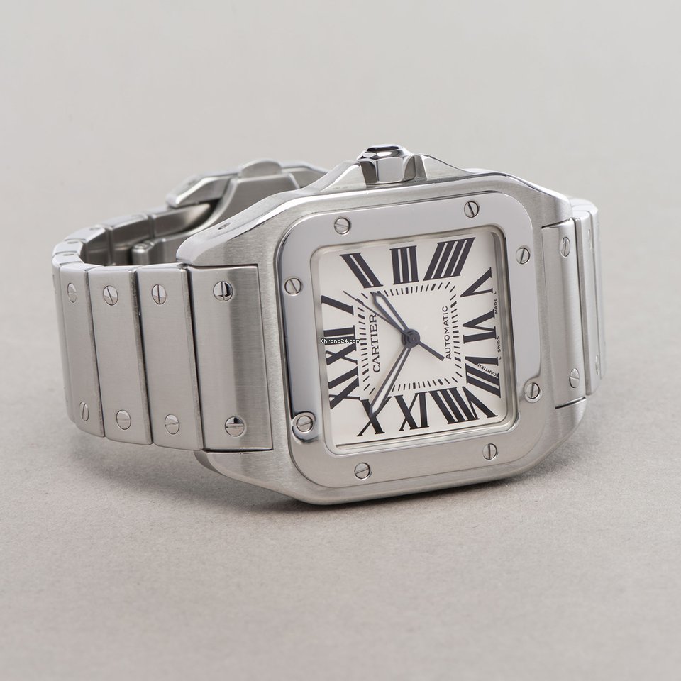 IMG_9081 Cartier Santos 100 Mens watch Unisex Automatic Steel W200737G or 2656 Replica 5