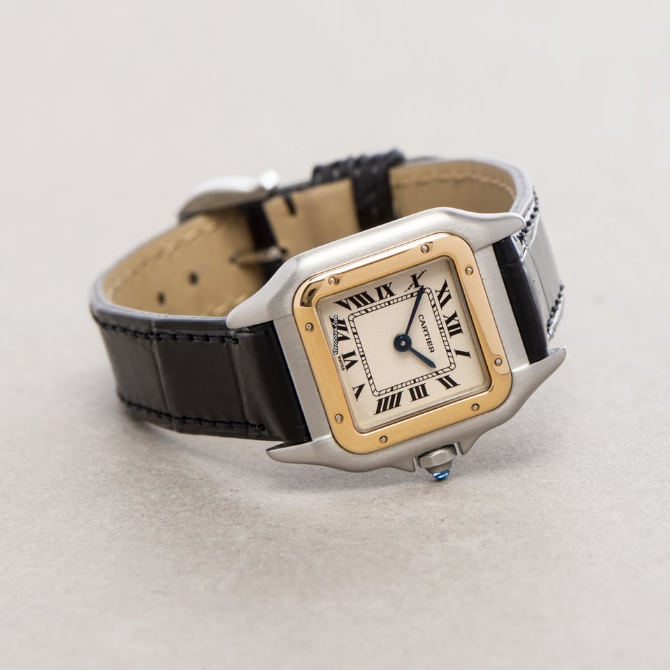 IMG_9081 Cartier Panthere Womens watch Quartz Gold Steel 1120 Replica 5