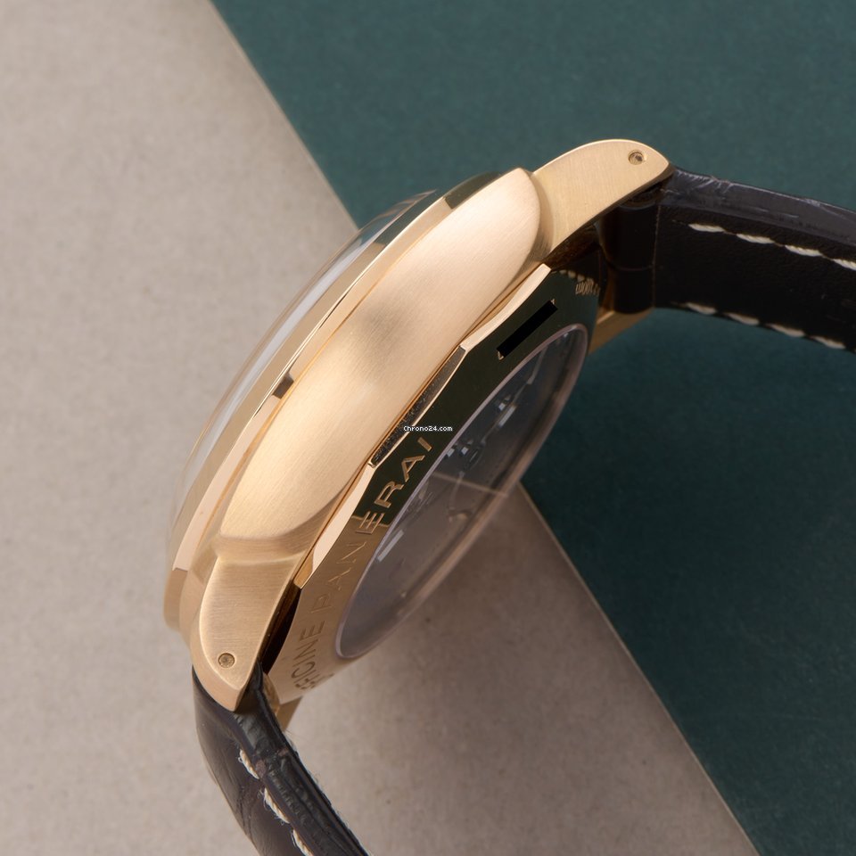 IMG_9081 Panerai Luminor 1950 8 Days GMT Mens watch Unisex Manual winding Rose gold PAM00576 Replica 5
