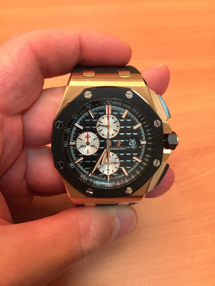 IMG_9081 Audemars Piguet Royal Oak Offshore Chronograph Mens watch Unisex Automatic Rose gold 26400RO.OO.A002CA.01 Replica 5