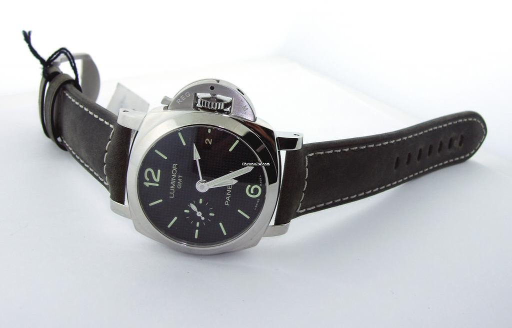 IMG_9081 Panerai Luminor 1950 3 Days GMT Automatic Mens watch Unisex Automatic Steel PAM00535 Replica 5