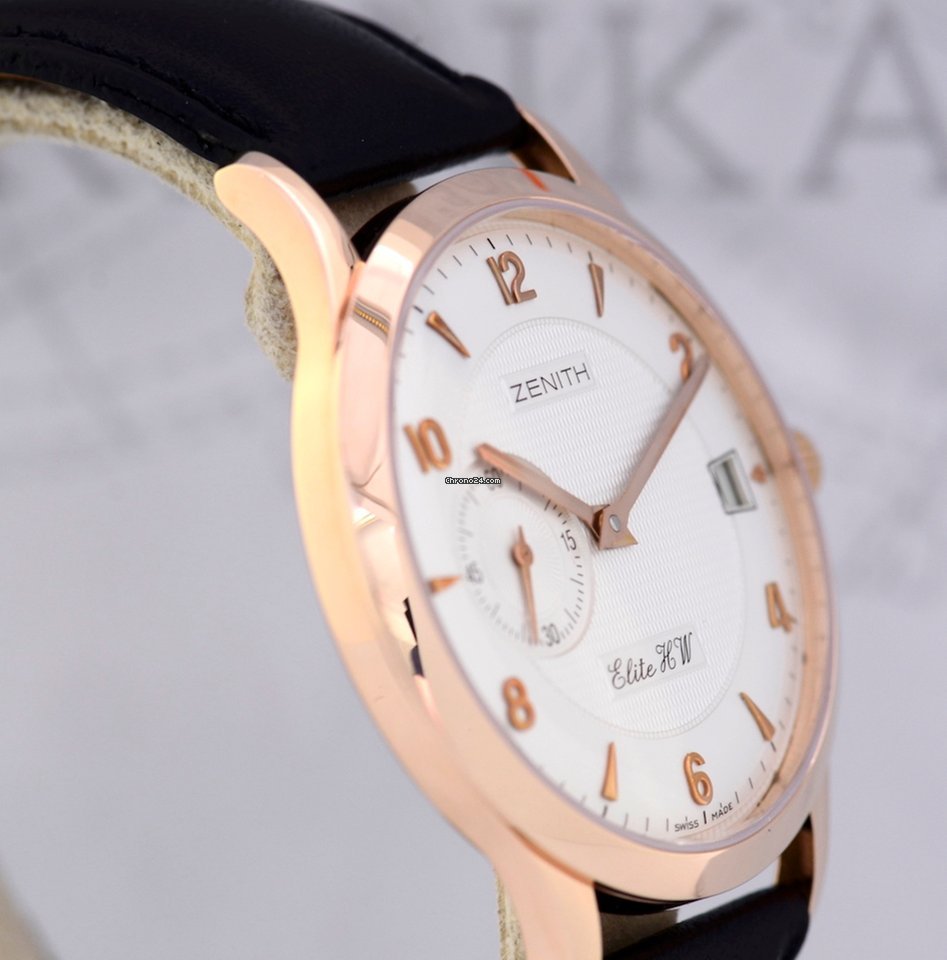 IMG_9081 Zenith Elite Mens watch Unisex Manual winding Rose gold 17-1125-680 Replica 5