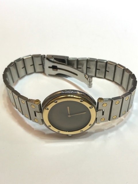 IMG_9081 Cartier Santos Mens watch Unisex Quartz Gold Steel AC 14,90g or 0.750 2.80gr Replica 5