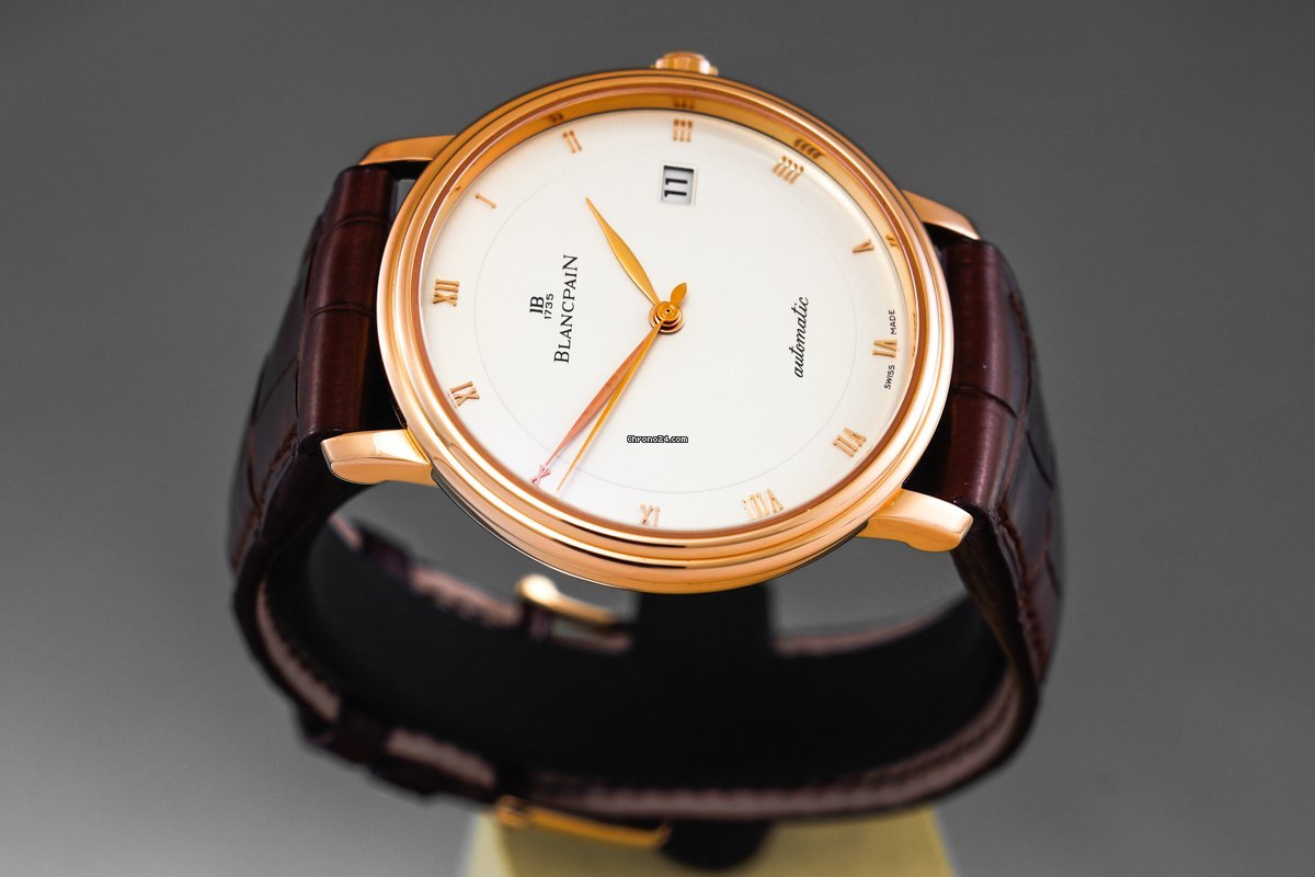IMG_9081 Blancpain Villeret Ultra-Slim Mens watch Unisex Automatic Rose gold 6223-3642-55 Replica 5