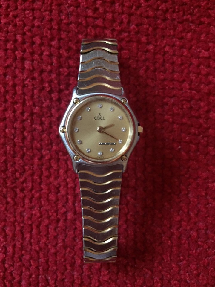 IMG_9081 Ebel Sport Womens watch Quartz Gold Steel 166901 Replica 5